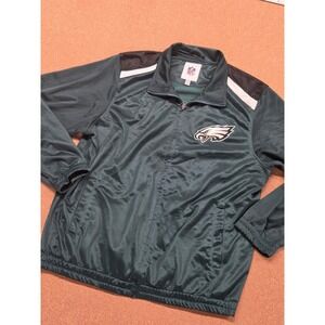 Philadelphia Eagles Football Full Zip Track Jacket Sz XL Green Black White NFL